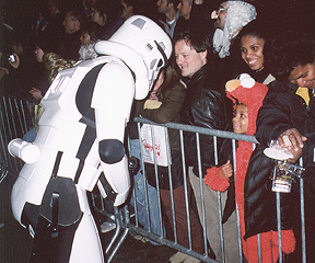 Rick Lyon's stormtrooper about to blast Elmo